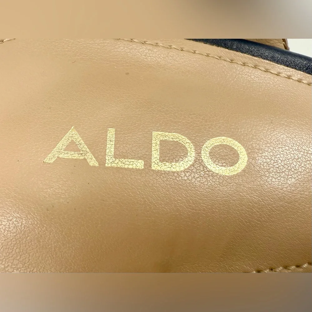 Aldo Blue and White Wedge Sandals - Picture 4 of 4
